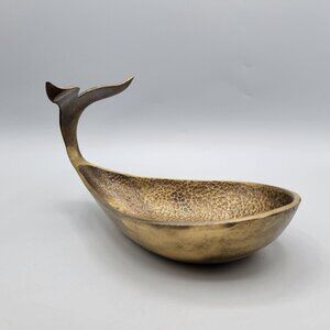 Whale Tail Solid Brass Decorative Bowl Mid Century Modern Made In Israel